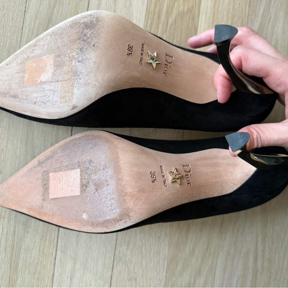 Dior Black Suede Pointed Toe Stiletto Pumps